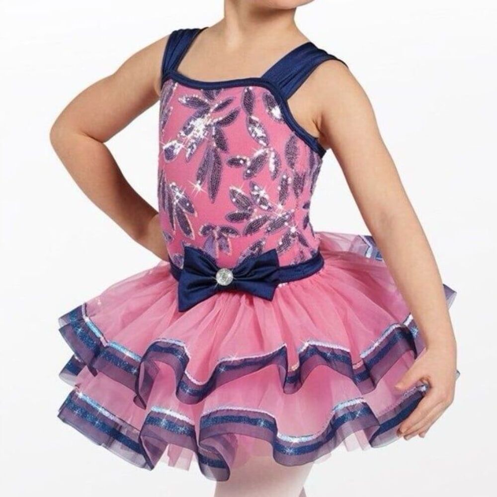 Weissman Showtime Something There Tier Tutu Ballet Costume Pink Navy Small Child